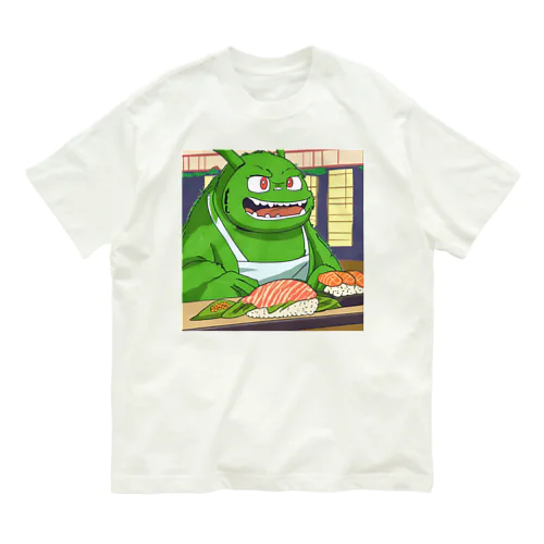 寿司職人を目指す緑の妖怪 Organic Cotton T-Shirt