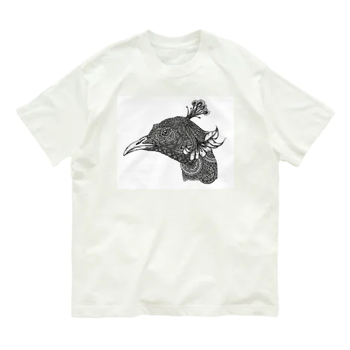 Peacock モノクロームver オーガニックコットンTシャツ