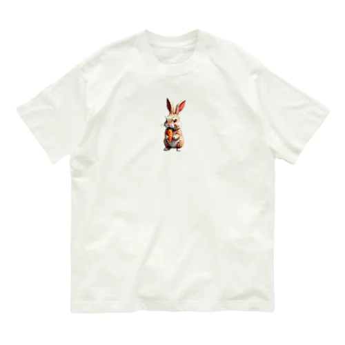 人参泥棒うさたん オーガニックコットンTシャツ