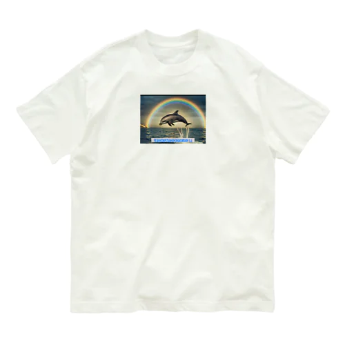 虹の輪イルカ Organic Cotton T-Shirt