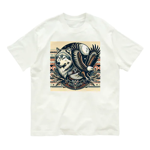 狼と大鷲 オーガニックコットンTシャツ