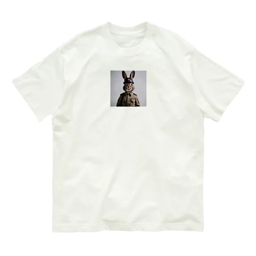 軍人ウサギ#6 オーガニックコットンTシャツ