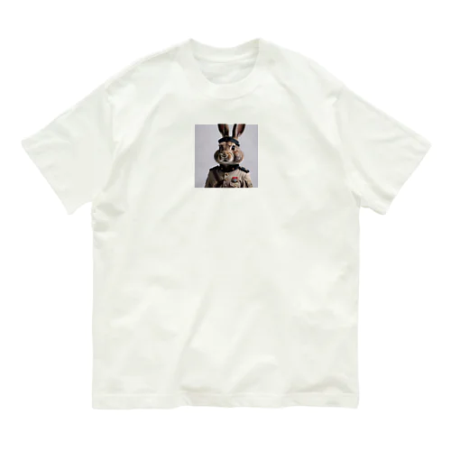 軍人ウサギ#3 オーガニックコットンTシャツ