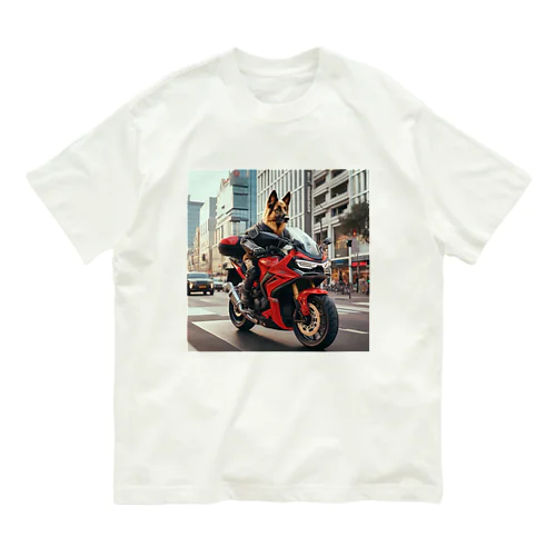 街角の犬ライダー オーガニックコットンTシャツ