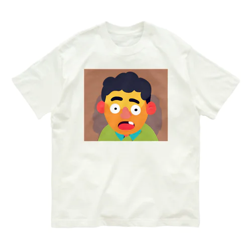 コミカルな男 オーガニックコットンTシャツ