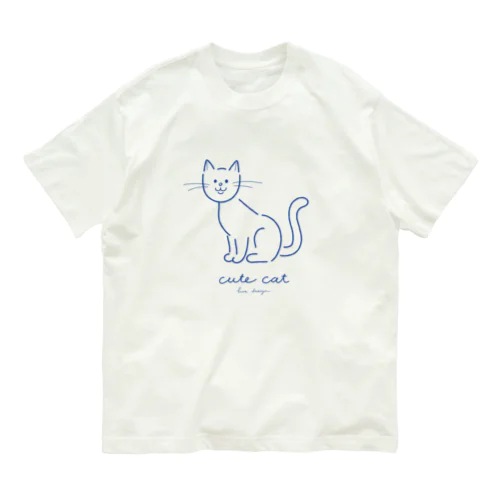 かわいいニャンコ オーガニックコットンTシャツ