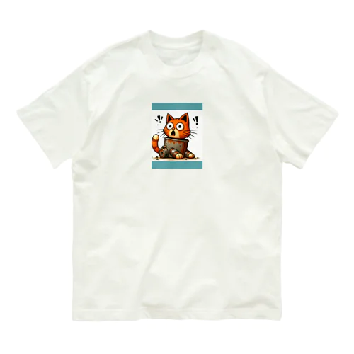 サビ猫☆びっくりニャン！！！ Organic Cotton T-Shirt