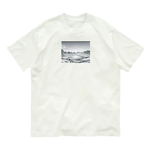 モノクロの雪景色 オーガニックコットンTシャツ