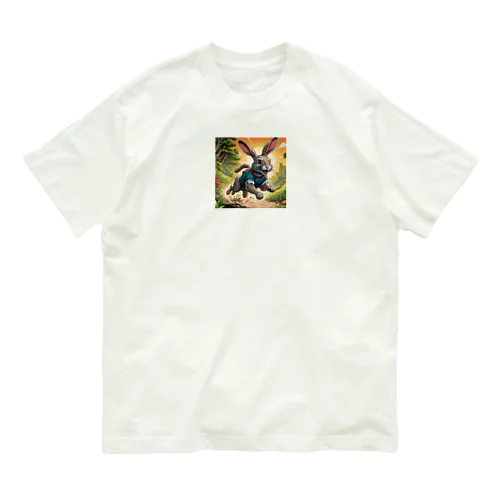 走り回るウサギ Organic Cotton T-Shirt