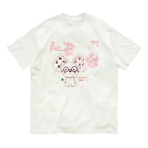 福耳くまたん＿桜 オーガニックコットンTシャツ