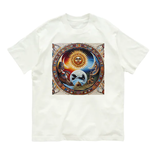 太陽　月　大地　祈り Organic Cotton T-Shirt