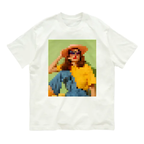 art woman mosaic Organic Cotton T-Shirt