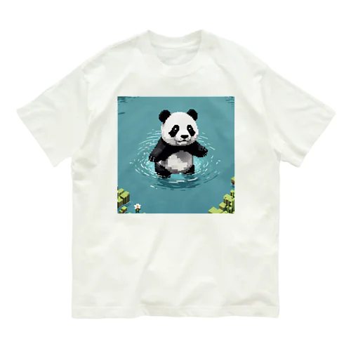 泳ぐパンダ Organic Cotton T-Shirt