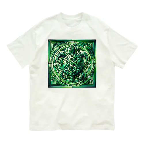 🐢玄武エメラルド護符🐍健康祈願、グラウンディング Organic Cotton T-Shirt