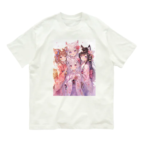 キヤﾂトガール　なでしこ1478 オーガニックコットンTシャツ