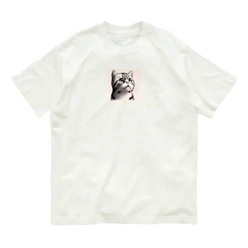 斜め上を見る猫 Organic Cotton T-Shirt