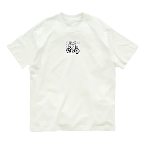 自転車ロゴ　ガールズ オーガニックコットンTシャツ