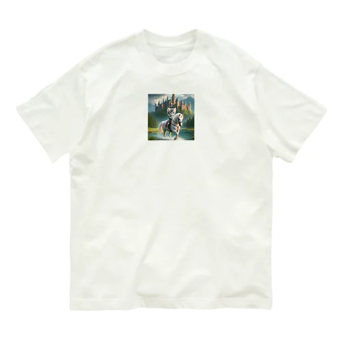 白馬に乗ったネコ王子様2 Organic Cotton T-Shirt