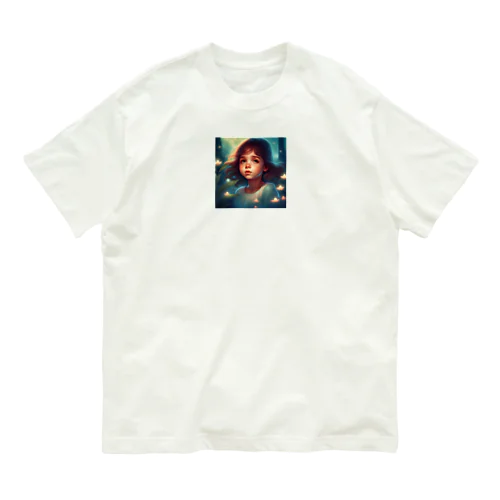 可愛い女の子　儚い　 Organic Cotton T-Shirt