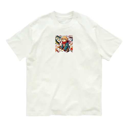 和風アニマル オーガニックコットンTシャツ