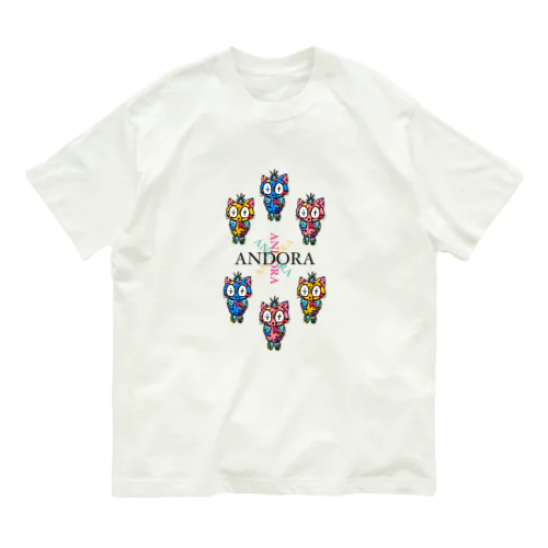 トロピカル　ANDORAネコ オーガニックコットンTシャツ