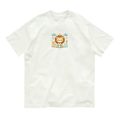 かわいいライオンが座ってる Organic Cotton T-Shirt