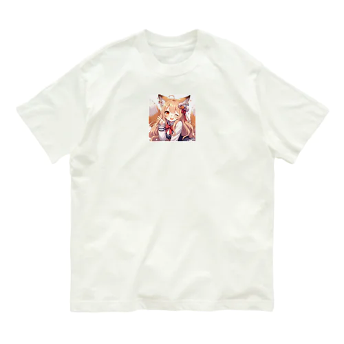 きつね娘２ オーガニックコットンTシャツ