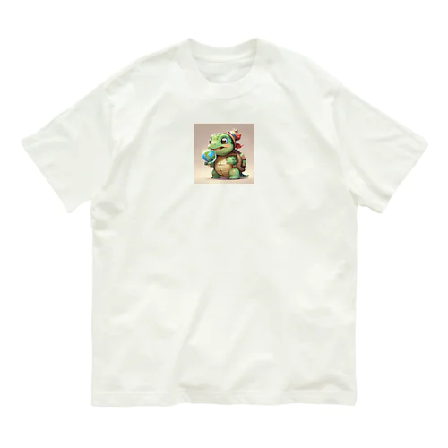 おもちゃの球体を持つかわいいカメ Organic Cotton T-Shirt