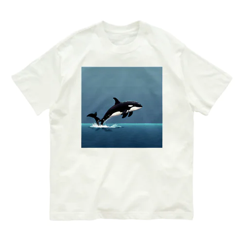 ドット絵のシャチ Organic Cotton T-Shirt