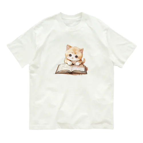 本読み子猫 オーガニックコットンTシャツ