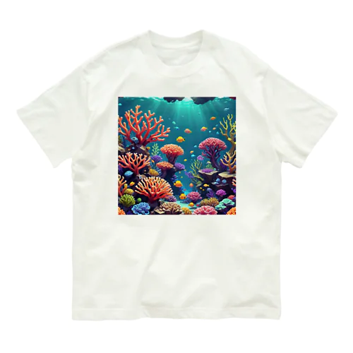 ローポリ風サンゴ Organic Cotton T-Shirt