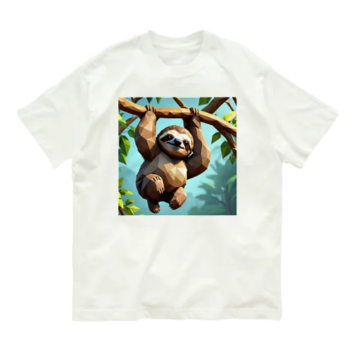 ローポリ風ナマケモノ Organic Cotton T-Shirt