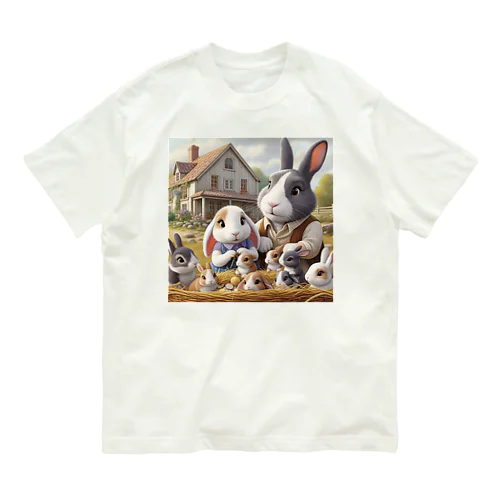 ウサギの親子 Organic Cotton T-Shirt