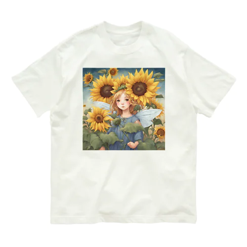 ひまわりの妖精　ひまわり畑でランララ〜ン Organic Cotton T-Shirt