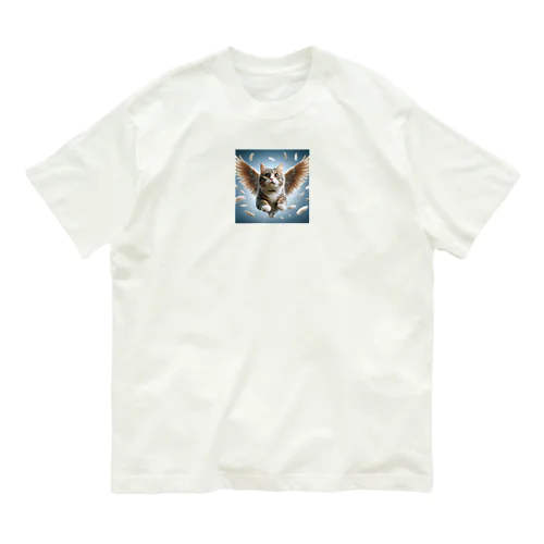 空飛ぶ猫リアル風1 Organic Cotton T-Shirt