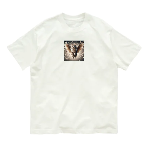 空飛ぶ猫リアル風2 Organic Cotton T-Shirt