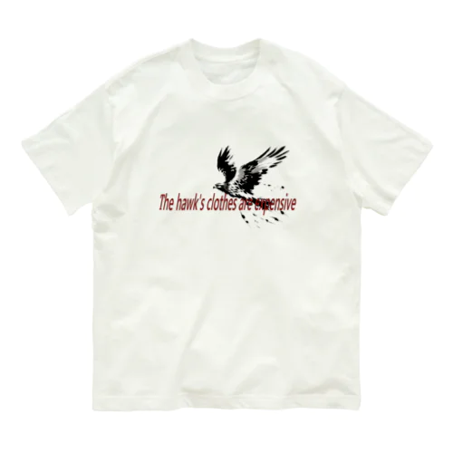 墨絵「鷹」 オーガニックコットンTシャツ