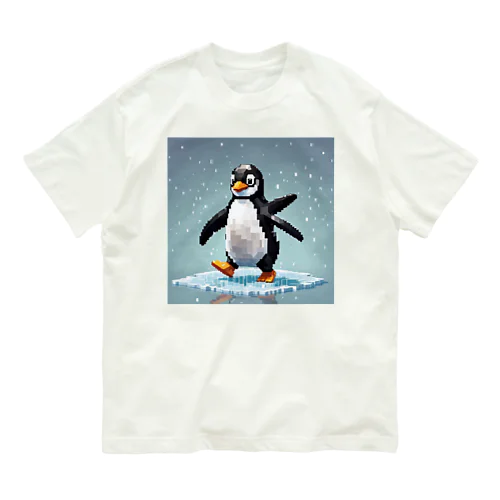 ペンギンのドット絵が可愛らしいデザインです！ オーガニックコットンTシャツ