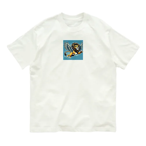 翼の生えたライオン Organic Cotton T-Shirt