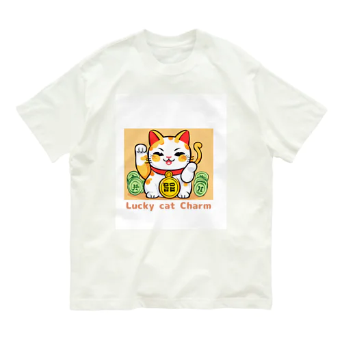 招く猫　あなたに幸せあれ Organic Cotton T-Shirt