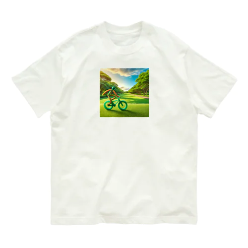 人型輪ゴム【サイクリング】 Organic Cotton T-Shirt