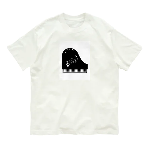 ピアノキラキラ音符ちゃん Organic Cotton T-Shirt