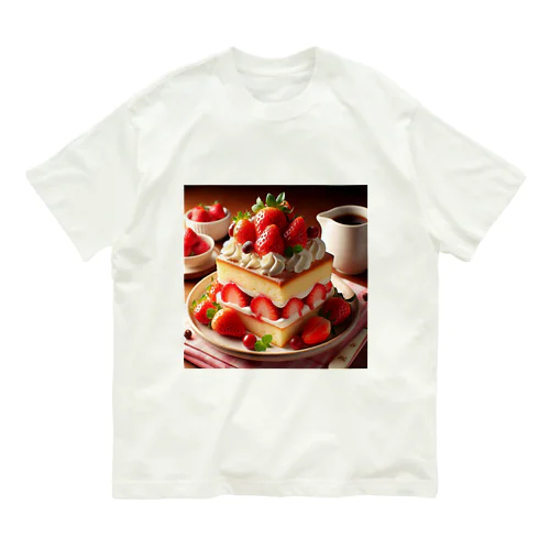 いちごケーキ 四角 Organic Cotton T-Shirt