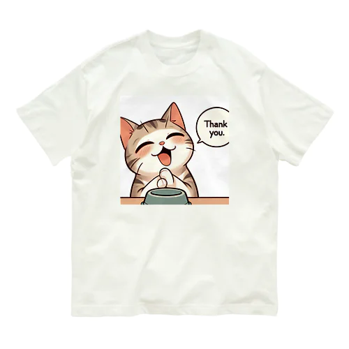 サンキュー猫 オーガニックコットンTシャツ