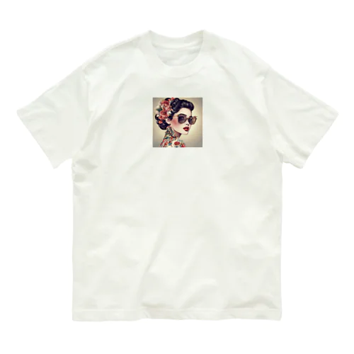 美女と花 Organic Cotton T-Shirt