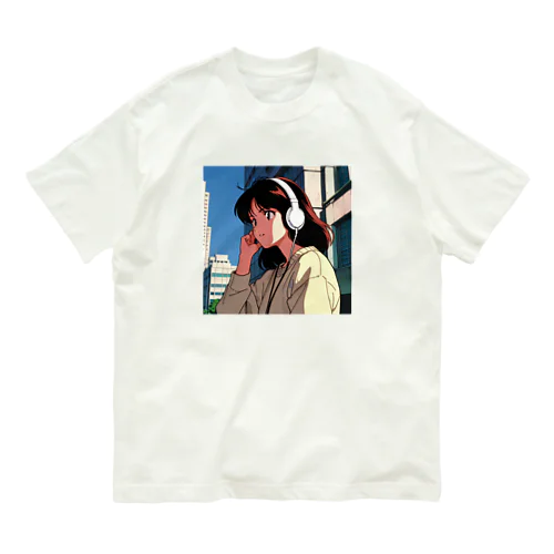 LOFI music girl オーガニックコットンTシャツ