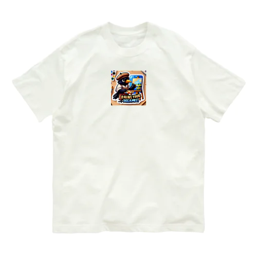 知識豊富な黒いハイカラなカラス Organic Cotton T-Shirt