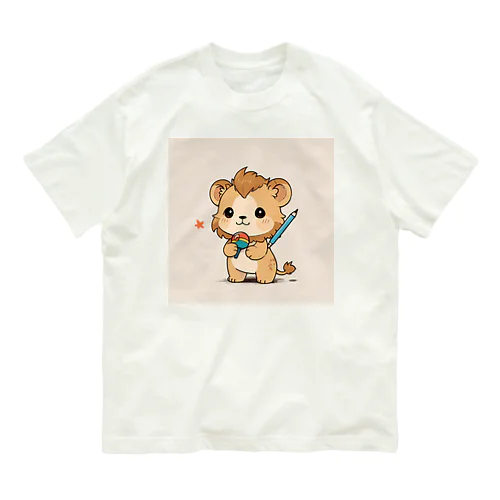 可愛いライオンとおもちゃのペン Organic Cotton T-Shirt