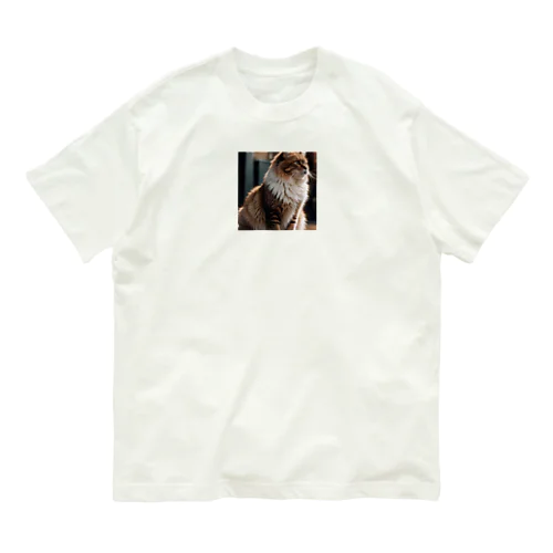 遊び疲れた猫のふわふわのしっぽ Organic Cotton T-Shirt