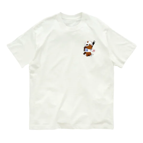 【春・夏用】体育座りするお馬『アナ５３』verバッター Organic Cotton T-Shirt